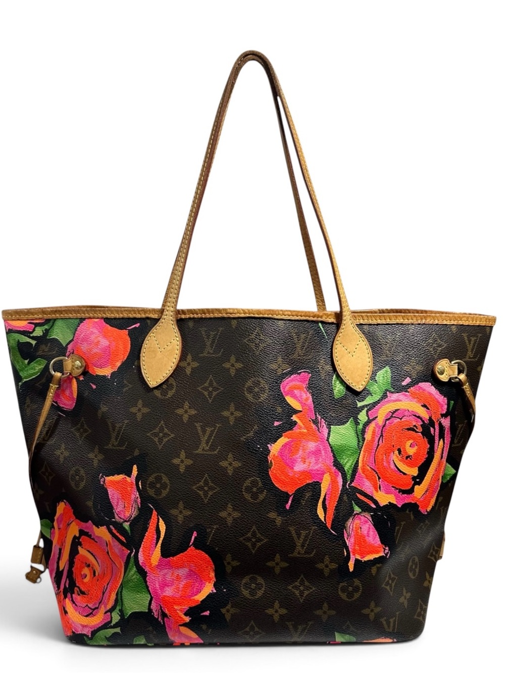 Louis Vuitton Stephen Sprouse Roses Monogram & Vachetta Neverfull MM Tote Bag